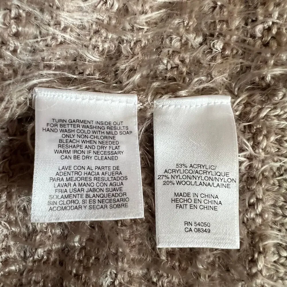 Rachel Roy Beige Eyelash Knit Sleeveless Vest, M